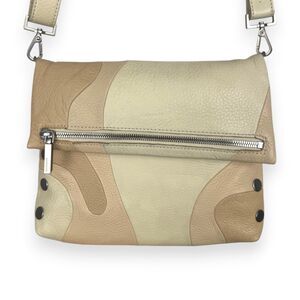 Hammitt VIP Medium Coastal Cream Limited Edition Leather Crossbody Clutch EUC